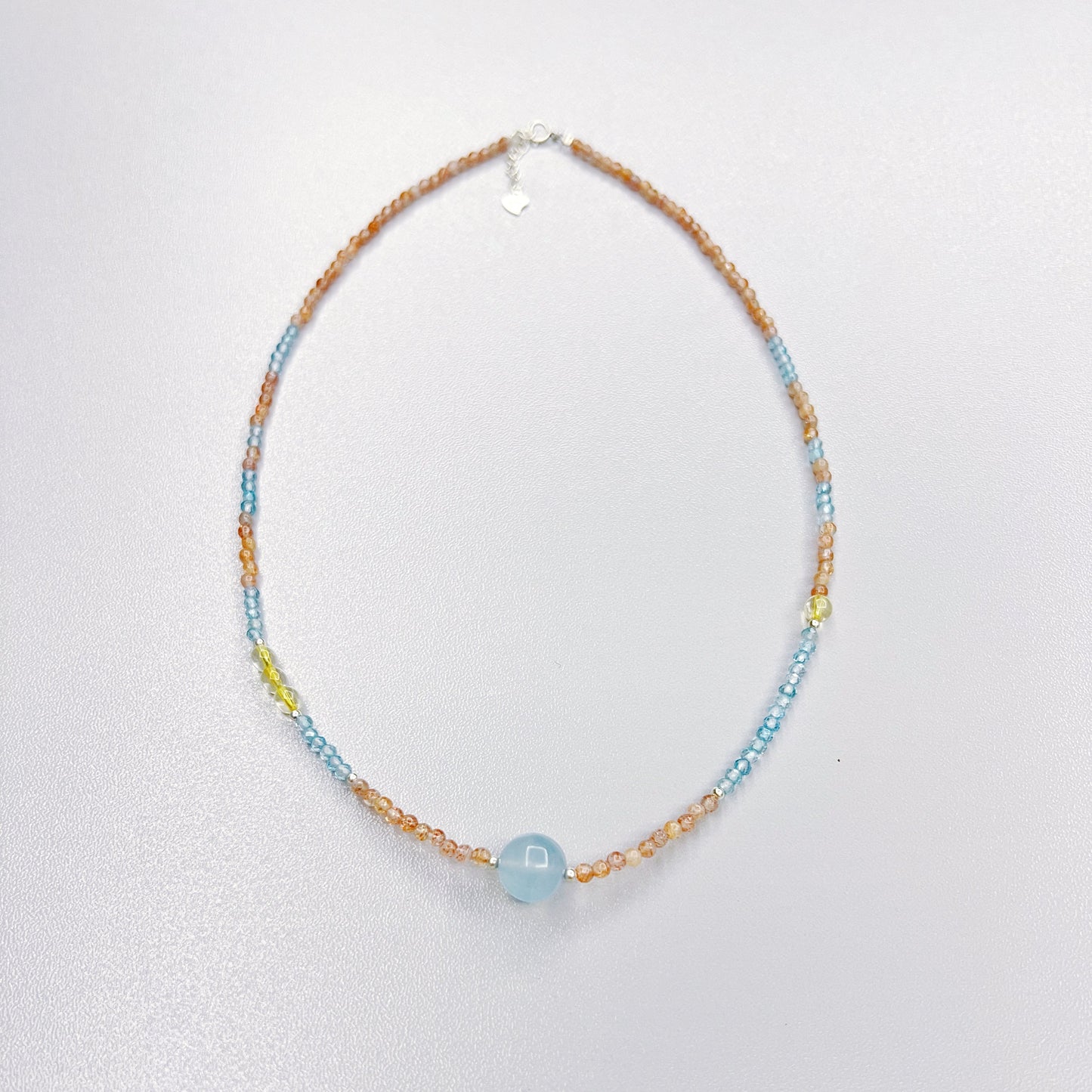 Confidence in Love - Aquamarine & Strawberry Quartz necklace