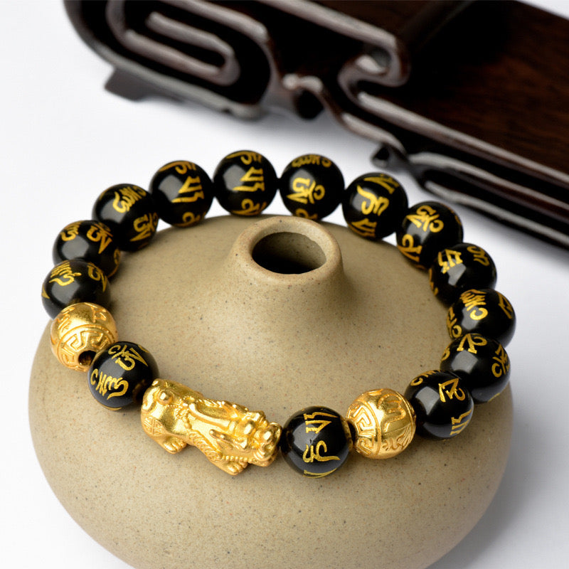 Business Tycoon - Pixiu Black Agate Bracelet