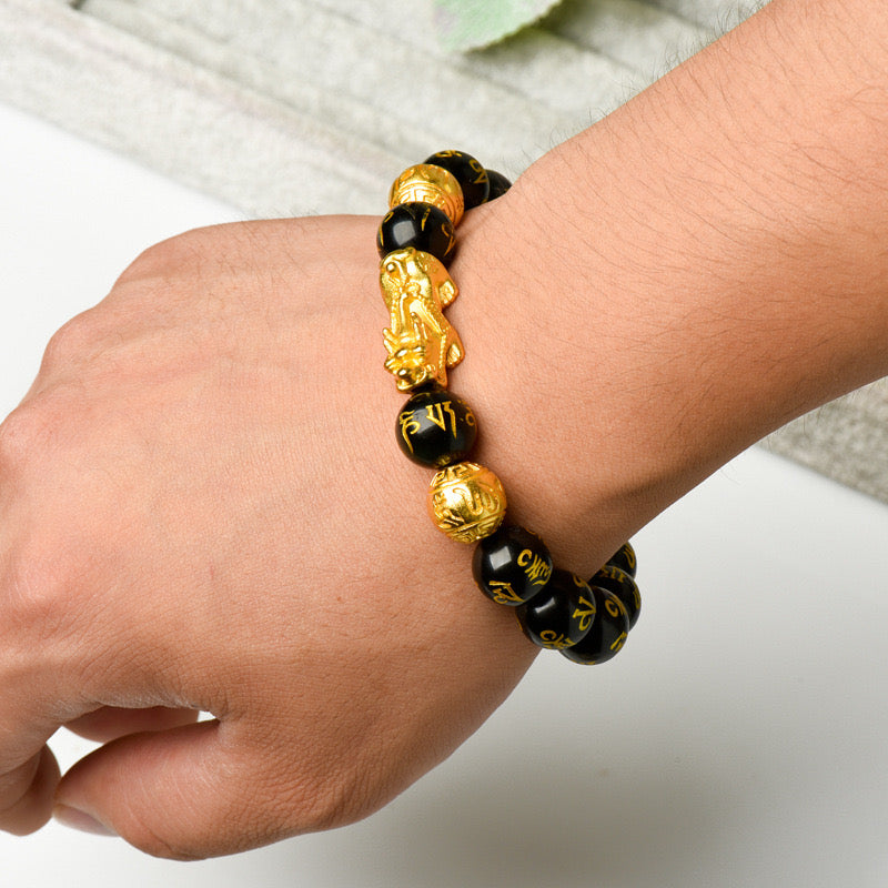 Business Tycoon - Pixiu Black Agate Bracelet