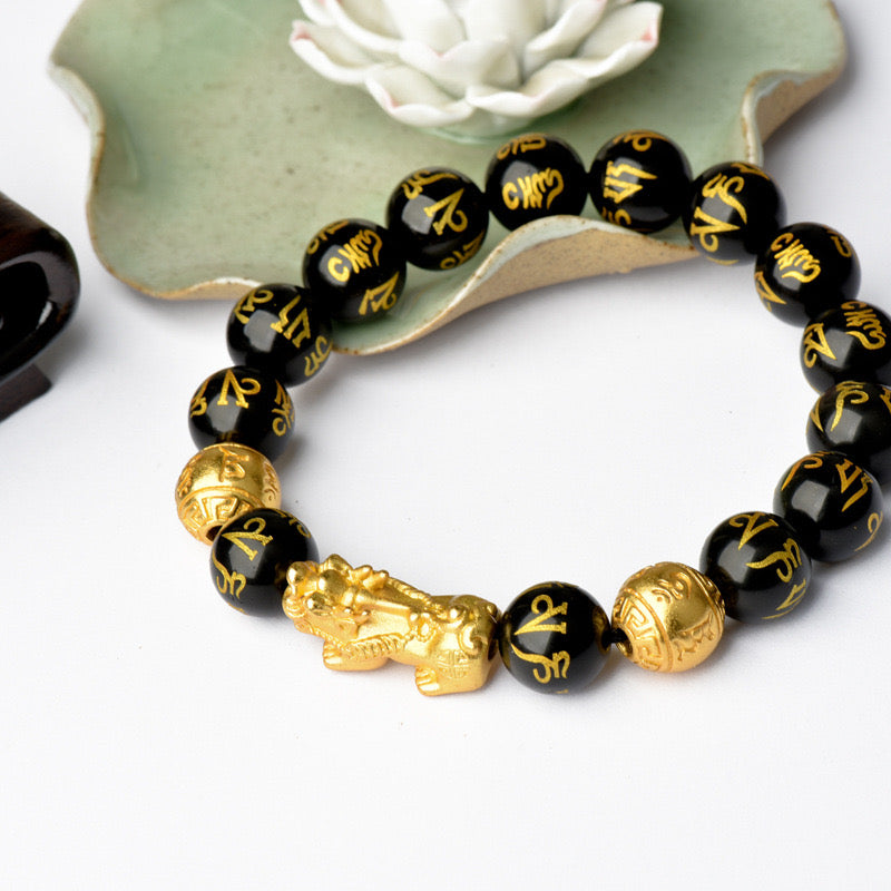 Business Tycoon - Pixiu Black Agate Bracelet