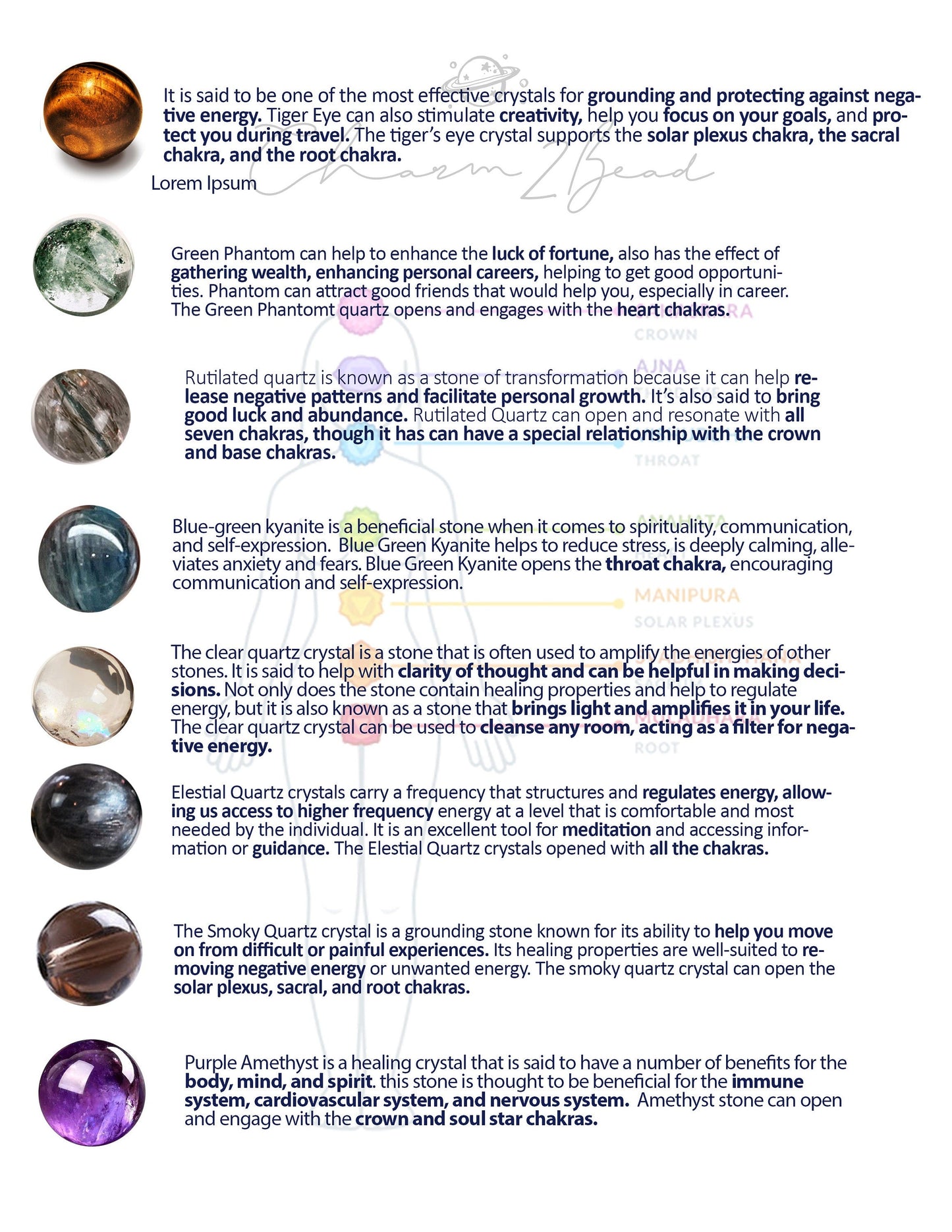 Capricorn Horoscope Lucky Guardian Crystal Natural Gemstone Bracelet Handmade Original Design on Elastic Band