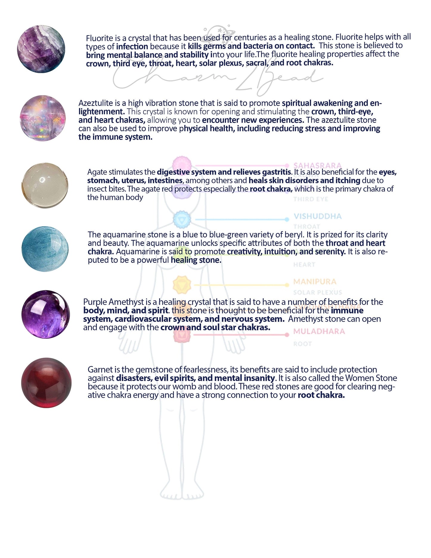 Aquarius Horoscope Lucky Guardian Crystal Natural Gemstone Bracelet Handmade Original Design on Elastic Band