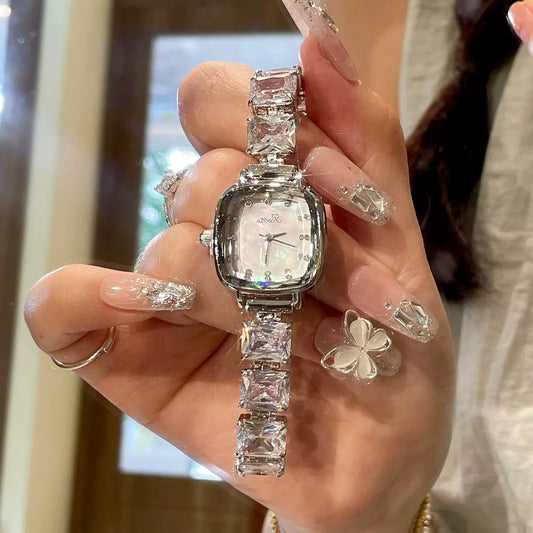 Glamorous Crystal-Embellished Women’s Watch