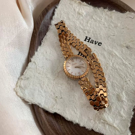 Honeycomb Gold Women’s Watch